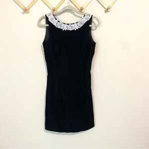 Jessica McClintock Vintage Black Velvet Open Back Dress